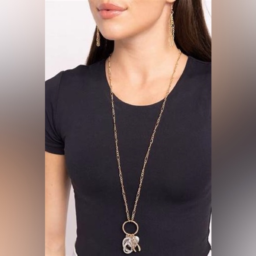 Elegant Multi Lanyard and Earring Set